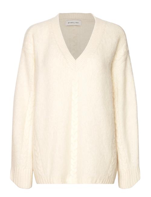 Malina Allison V-Neck Wool Blend Sweater Malina Cream