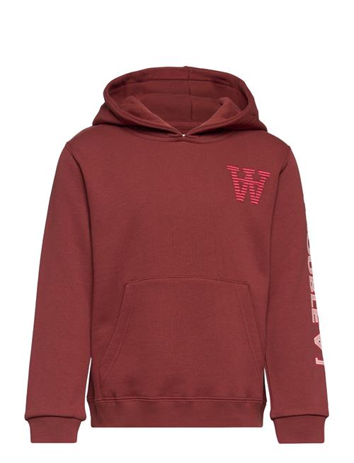 Izzy Kids Sleeve Print Hoodie Wood Wood Red