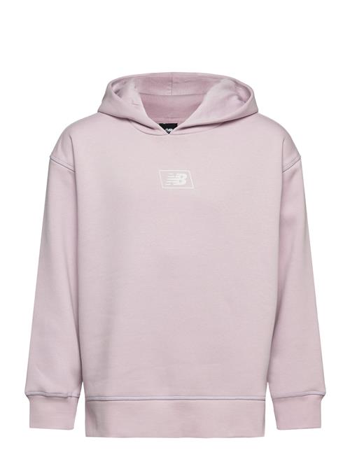 Se New Balance Nb Essentials Graphic Bb Fleece Hoodie New Balance Pink ved Booztlet