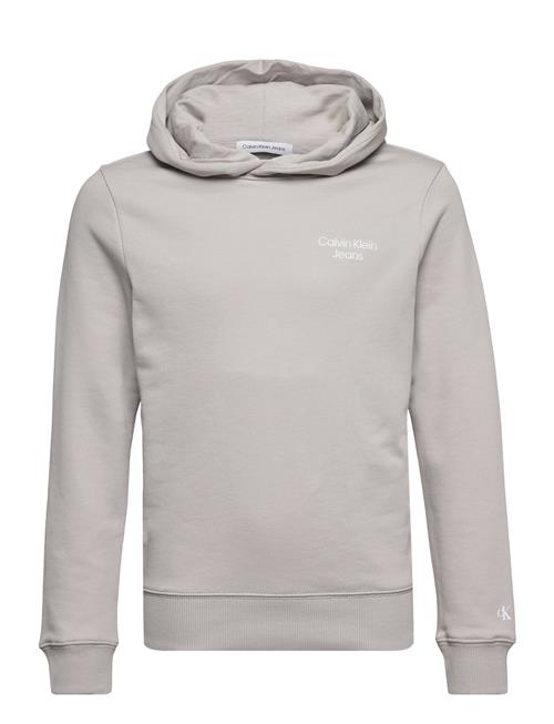 Se Calvin Klein Ckj Stack Logo Hoodie Calvin Klein Grey ved Booztlet