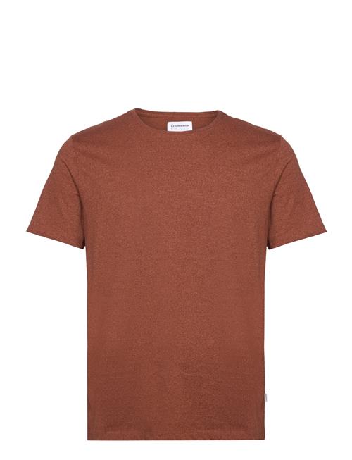 Lindbergh Mouliné O-Neck Tee S/S Lindbergh Brown