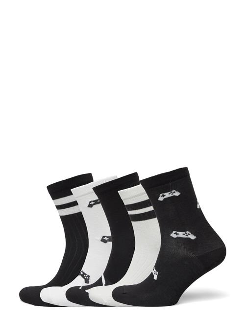 Lindex Socks 5P Bb Stripe And Gaming Lindex Patterned