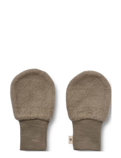 Wheat Wool Fleece Mittens Wheat Grey