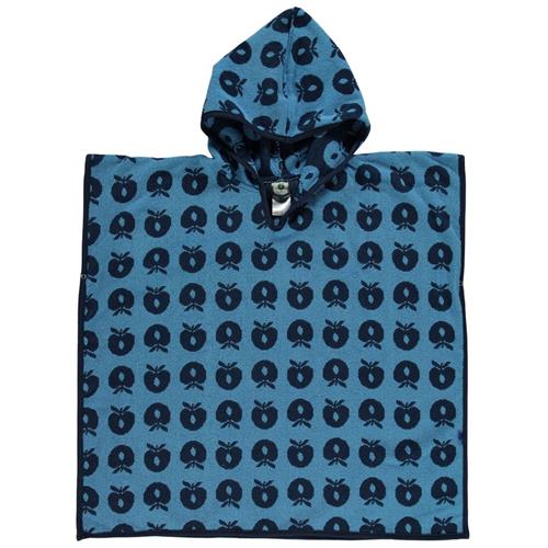 Se Småfolk Mønstret Bath Poncho Med Æbler Blue Grotto | Blå | 1-3 years ved Babyshop