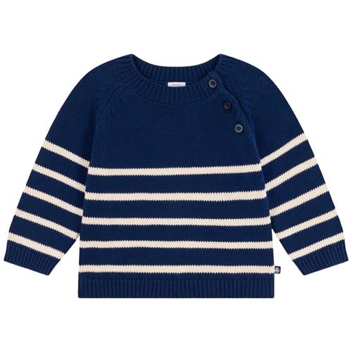 Petit Bateau Stribet Strikket Trøje Navyblå | Marine blå | 6 months