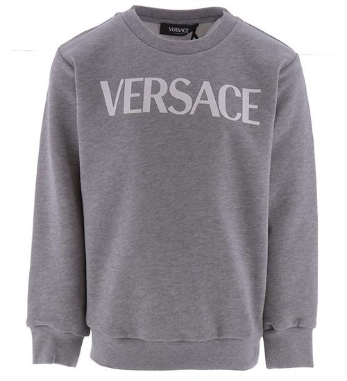 Se Versace Versace Sweatshirt - GrÃ¥meleret m. Hvid ved KidsWorld