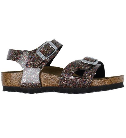 Se Birkenstock Birkenstock Sandaler - Rio Plain - Cosmic Sparkle Black Multi ved KidsWorld