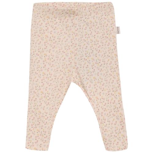 Minymo Blomstrede Ribbede Baby-leggings Pink Champagne | Lyserød | 80 cm