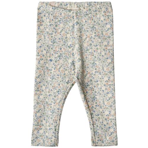 Se Wheat Jules Mønstrete Leggings Sandshell Mini Flowers | Beige | 68 cm ved Babyshop