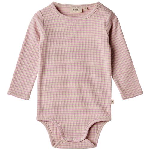 Wheat Berti Stribet Babybody Pink Lilac | Lyserød | 68 cm