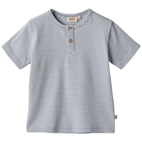 Se Wheat Lumi Stribet T-shirt Blå | Blå | 104 cm ved Babyshop