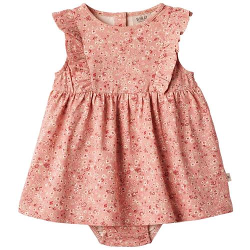 Se Wheat Vianna Mønstret Bodykjole Rosette Flowers | Lyserød | 86 cm ved Babyshop