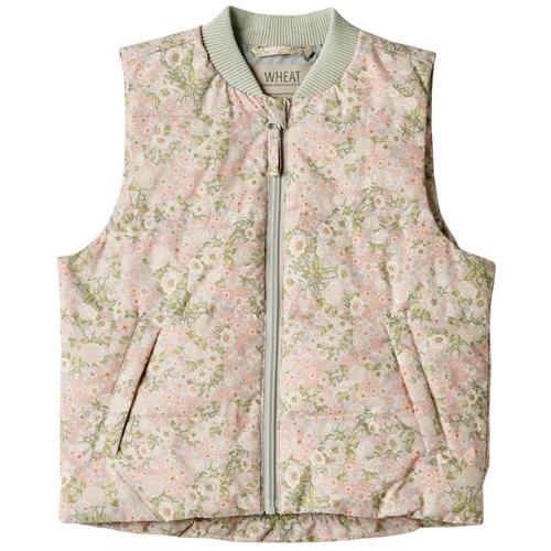 Wheat Andre Mønstret Puffervest Sea Salt Roses | Lyserød | 104 cm