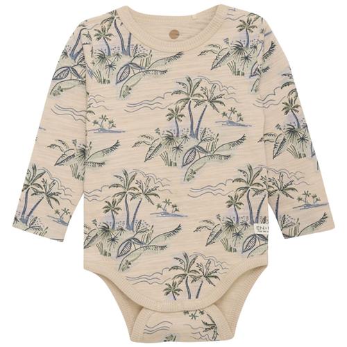 Se EnFant Stribet Babybody Cement | Beige | 68 cm ved Babyshop