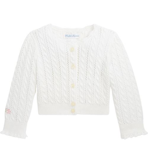 Polo Ralph Lauren Cardigan - Cropped - Strik - Deckwash White