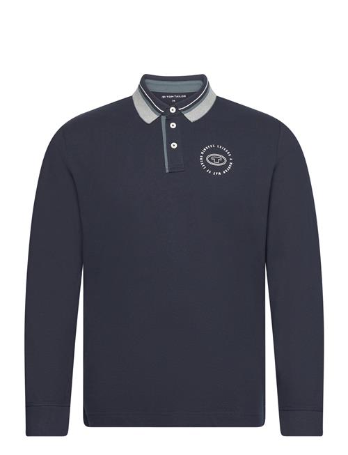 Se Tom Tailor Basic Longsleeve Polo Tom Tailor Navy ved Booztlet