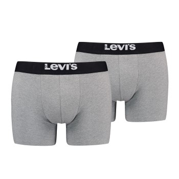 Levis 2P Men Solid Basic Boxer Brief Grå bomuld Large Herre