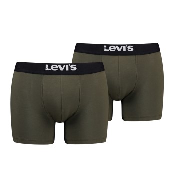 Levis 2P Men Solid Basic Boxer Brief Khaki bomuld Small Herre