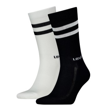 Levis Strømper 2P Regular Cut Stripe Socks Sort/Hvid Str 35/38