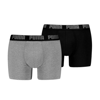 Puma 2P Men Everyday Basic Boxer Sort/Grå bomuld Medium Herre