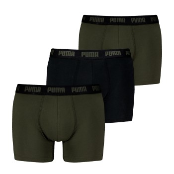 Puma 3P Men Everyday Boxer Sort/Grøn bomuld Medium Herre