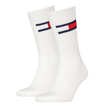 Tommy Hilfiger Legwear Tommy Men Uni TJ Flag Socks Strømper 2P Hvid Str 39/42