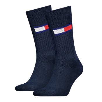 Tommy Hilfiger Legwear Tommy Men Uni TJ Flag Socks Strømper 2P Marineblå Str 39/42