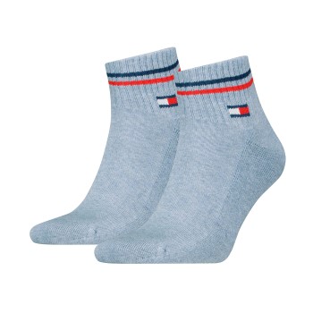 Tommy Hilfiger Legwear Tommy Men Uni TJ Iconic Quarter Socks Strømper 2P Lyseblå Str 39/42