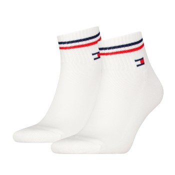 Tommy Hilfiger Legwear Tommy Men Uni TJ Iconic Quarter Socks Strømper 2P Hvid Str 39/42