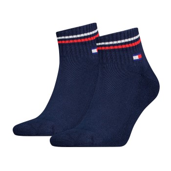 Tommy Hilfiger Legwear Tommy Men Uni TJ Iconic Quarter Socks Strømper 2P Marineblå Str 39/42