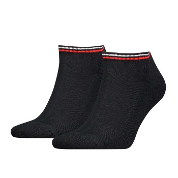 Tommy Hilfiger Legwear Tommy Men Uni TJ Iconic Sneaker Sock Strømper 2P Sort bomuld Str 39/42