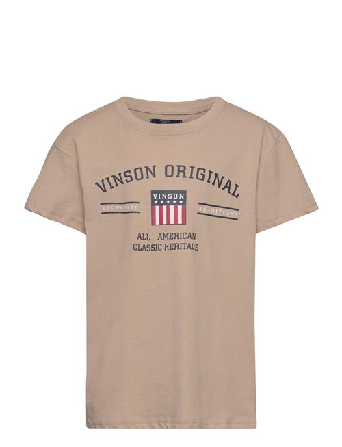 Se VINSON Vin T-Shirt Manuel Jr.boy VINSON Beige ved Booztlet