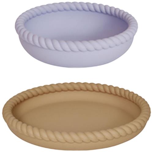 Se OYOY Mellow Tallerken Og Skål-sæt Lavender/Beige | Gul | 0 ved Babyshop