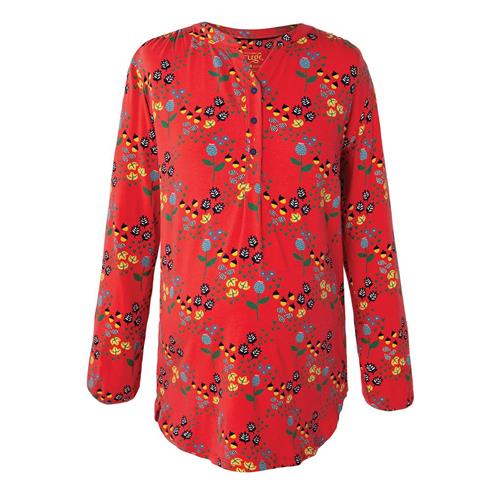 Se Frugi All Over Multi Floral Bluse Rød | Rød | S ved Babyshop