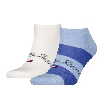 Tommy Hilfiger Legwear Tommy Hilfiger Strømper 2P Rugby Sneaker Socks Hvid/Blå Str 39/42