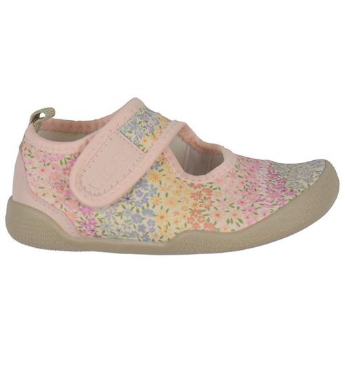 Se Wheat Badesko - Wavey - Rainbow Flowers ved KidsWorld