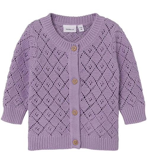 Name It Name It Cardigan - Strik - NbfDesina - Heirloom Lilac