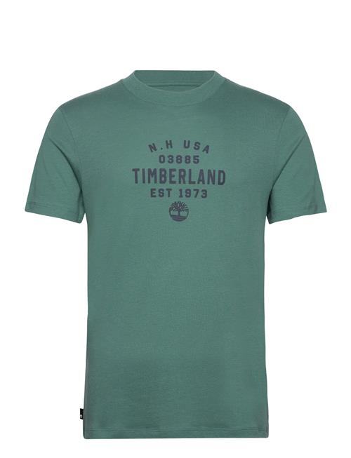 Se Timberland Refibra Front Graphic Short Sleeve Tee Sea Pine Timberland Green ved Booztlet