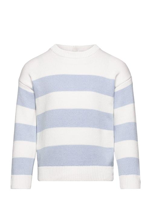 Se Mango Striped Cotton-Blend Sweater Mango Blue ved Booztlet