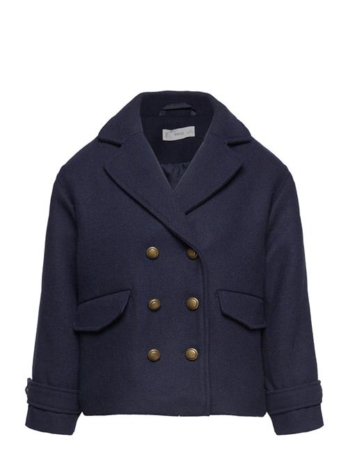 Se Mango Double-Breasted Coat Mango Navy ved Booztlet