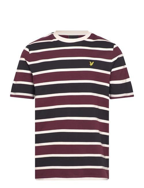 Se Lyle & Scott Stripe T-Shirt Lyle & Scott Burgundy ved Booztlet