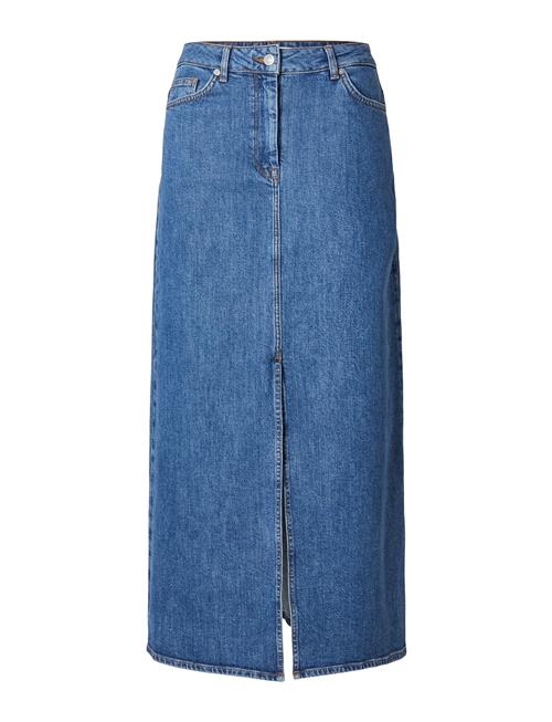 Selected Femme Slfbella Hw Maxi Marine Blue Denim Skirt Selected Femme Blue