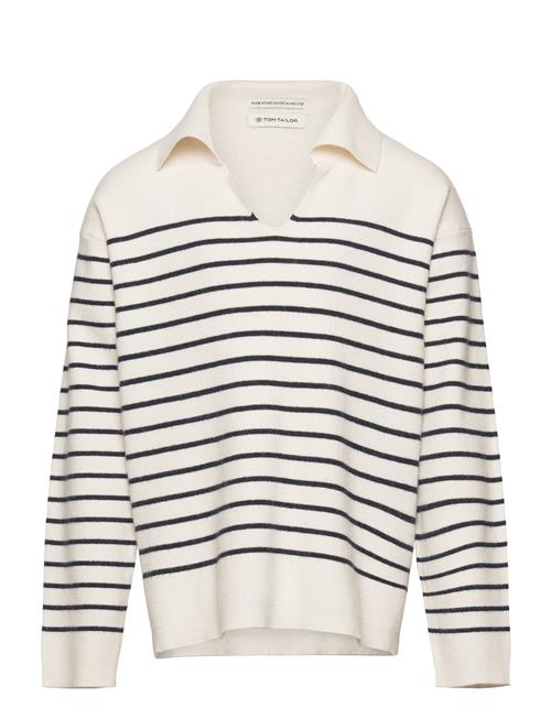 Se Tom Tailor Striped Knit Pullover Tom Tailor Patterned ved Booztlet