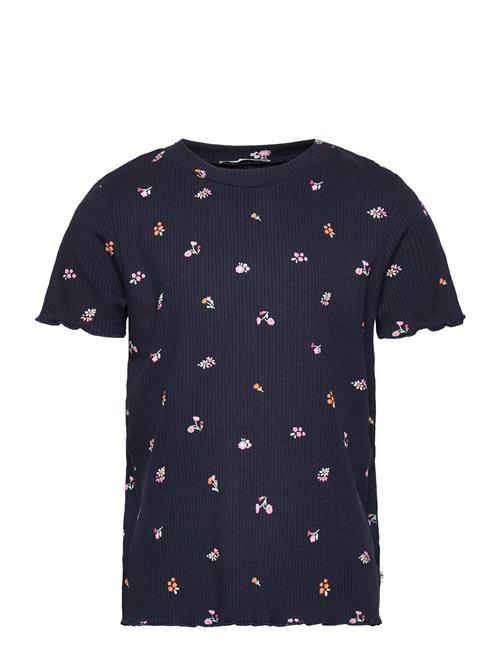 Se Tom Tailor All Over Printed Rib T-Shirt Tom Tailor Navy ved Booztlet