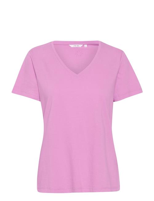 Cream Crnaia Deep V-Neck T-Shirt Cream Pink