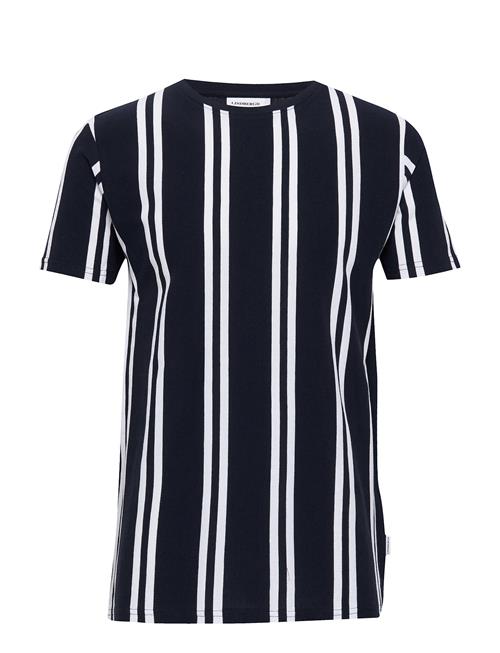 Lindbergh Striped Piqué Tee S/S Lindbergh Blue