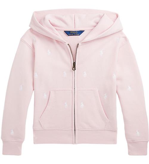 Se Polo Ralph Lauren Cardigan - Rosa/Hvid m, Logoer ved KidsWorld