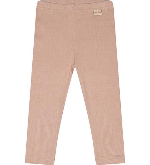 Se Petit Piao Leggings - Rib - Modal - Rose Fawn ved KidsWorld