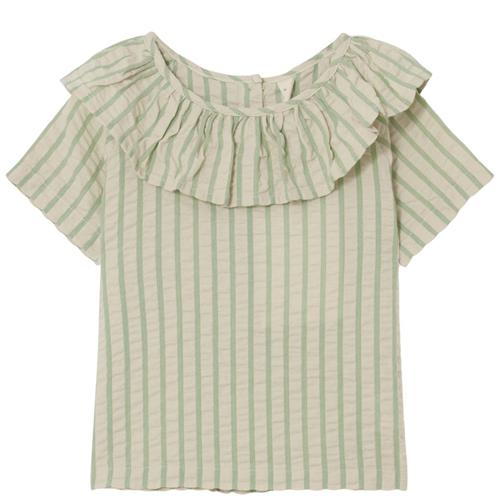 Se garbo&friends Stribet Kortærmet Bluse Emerald |  | 122/128 cm ved Babyshop