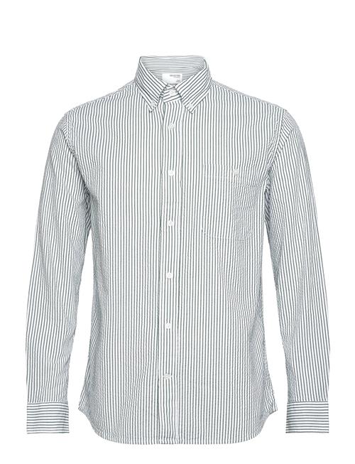 Slhreg-Reil Shirt Ls Seersucker Selected Homme Green